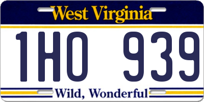 WV license plate 1HO939
