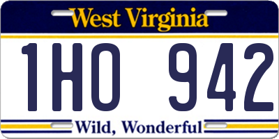 WV license plate 1HO942