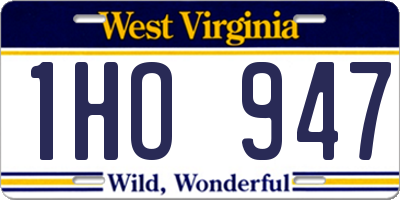 WV license plate 1HO947