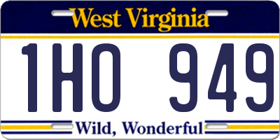 WV license plate 1HO949