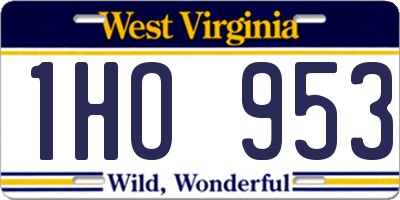 WV license plate 1HO953