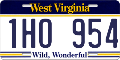 WV license plate 1HO954
