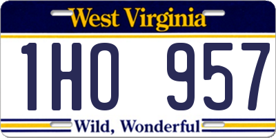 WV license plate 1HO957