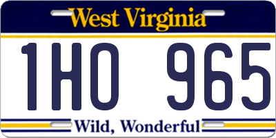 WV license plate 1HO965