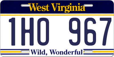 WV license plate 1HO967