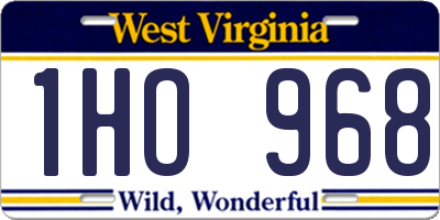 WV license plate 1HO968