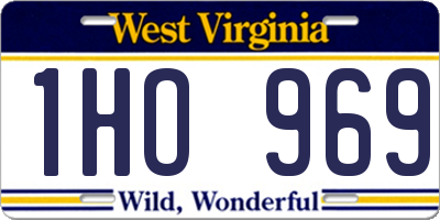 WV license plate 1HO969