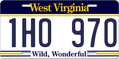 WV license plate 1HO970