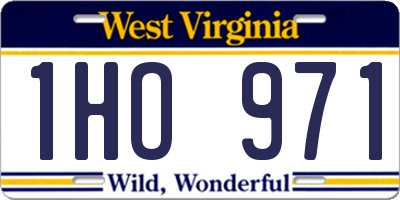 WV license plate 1HO971
