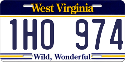 WV license plate 1HO974