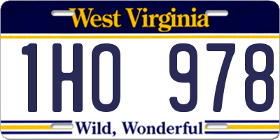 WV license plate 1HO978
