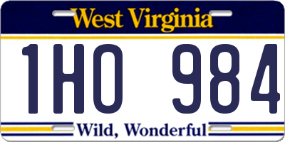 WV license plate 1HO984