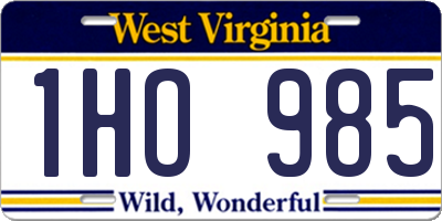 WV license plate 1HO985