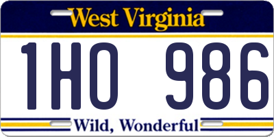 WV license plate 1HO986