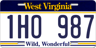 WV license plate 1HO987