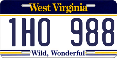 WV license plate 1HO988
