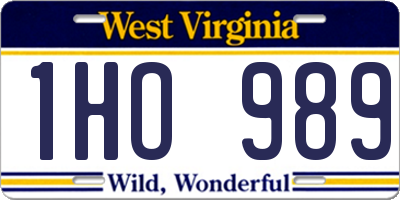 WV license plate 1HO989