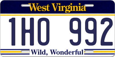 WV license plate 1HO992