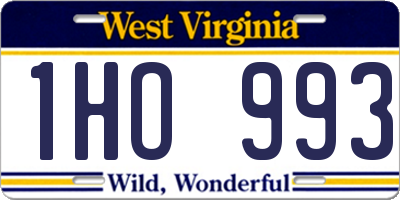 WV license plate 1HO993