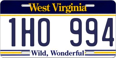 WV license plate 1HO994