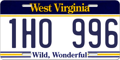 WV license plate 1HO996