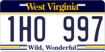 WV license plate 1HO997