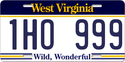 WV license plate 1HO999
