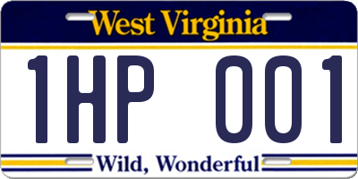 WV license plate 1HP001