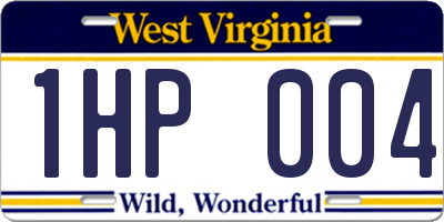 WV license plate 1HP004