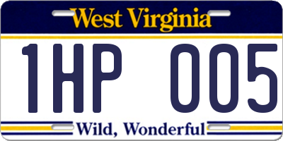 WV license plate 1HP005