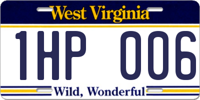 WV license plate 1HP006