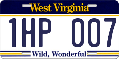 WV license plate 1HP007