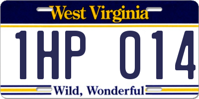 WV license plate 1HP014