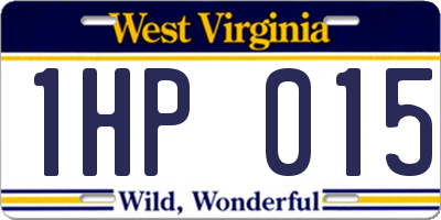 WV license plate 1HP015