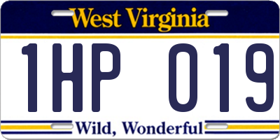 WV license plate 1HP019