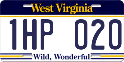 WV license plate 1HP020