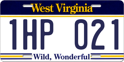 WV license plate 1HP021
