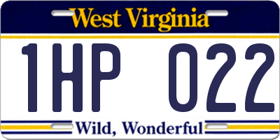 WV license plate 1HP022