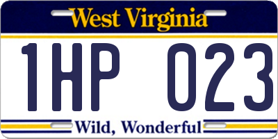 WV license plate 1HP023