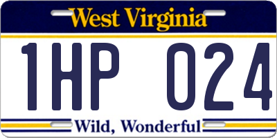 WV license plate 1HP024