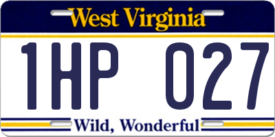 WV license plate 1HP027