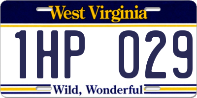 WV license plate 1HP029