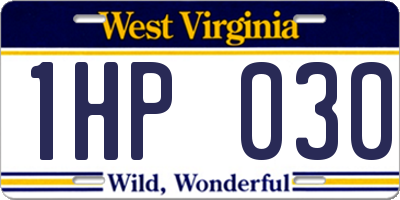 WV license plate 1HP030
