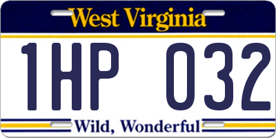 WV license plate 1HP032