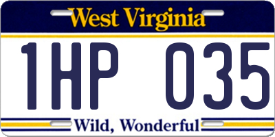 WV license plate 1HP035