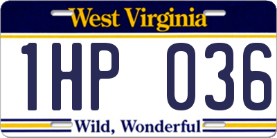 WV license plate 1HP036