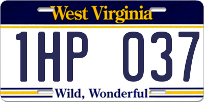 WV license plate 1HP037