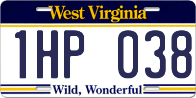 WV license plate 1HP038