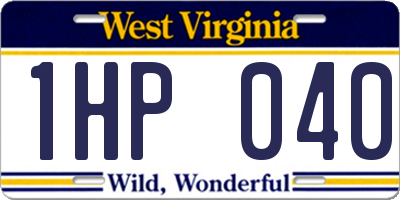 WV license plate 1HP040