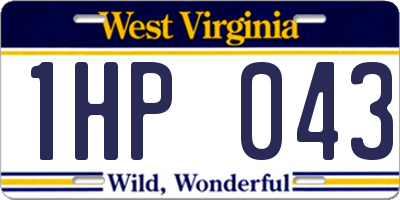 WV license plate 1HP043